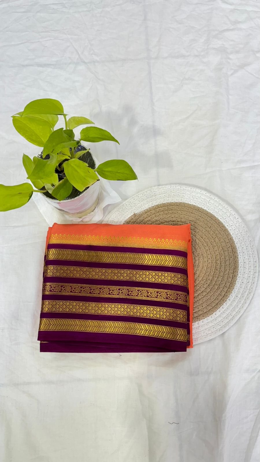 Semi Crepe Silk Saree – Classic Contrast Border Elegance - Image 7