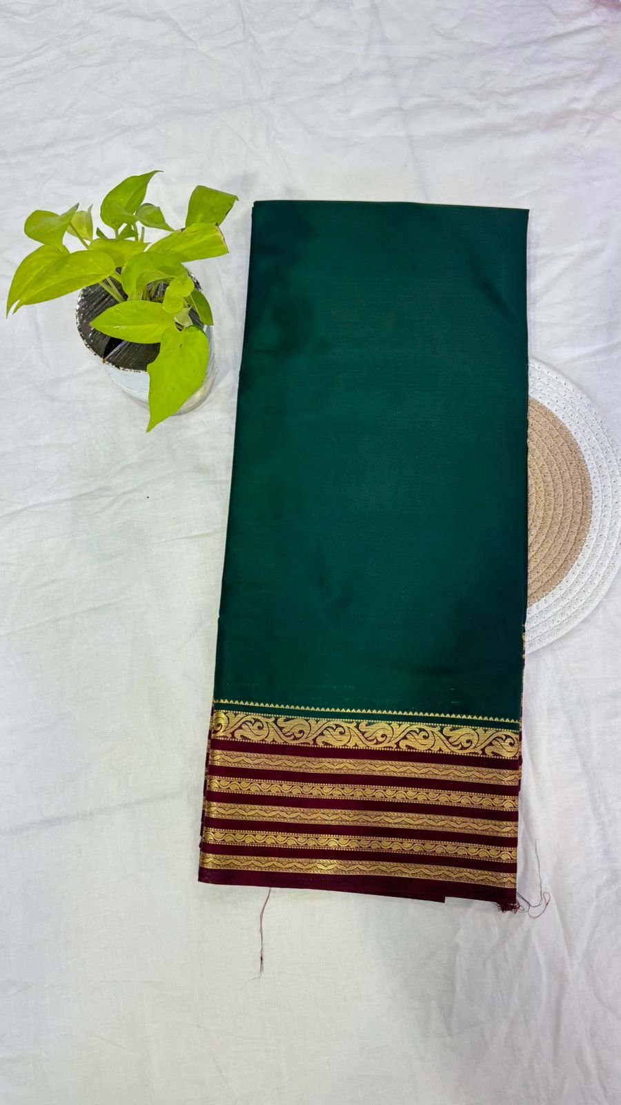 Semi Crepe Silk Saree – Classic Solid with Ornate Border