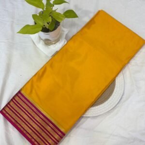 Semi Crepe Silk Saree – Classic Contrast Border Elegance