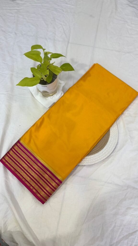 Semi Crepe Silk Saree – Classic Contrast Border Elegance