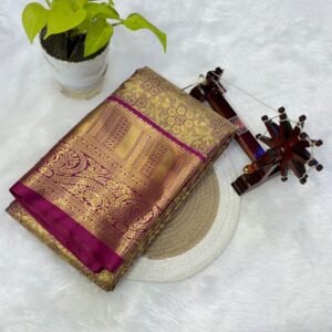 Semi Kanchiveram Silk Saree – Regal Tradition with Rich Zari Elegance