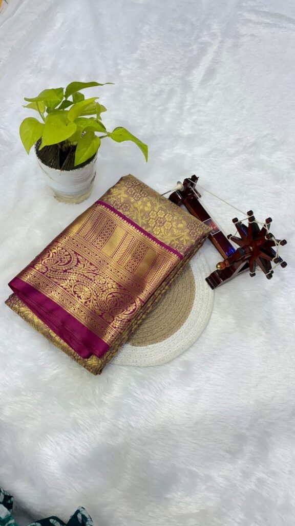 Semi Kanchiveram Silk Saree – Regal Tradition with Rich Zari Elegance