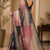 Blush Pink Abstract Floral Fashion Saree
