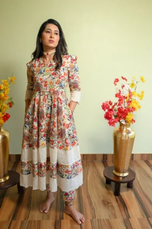 Kai Cotton Kurta Set with Pants for Women