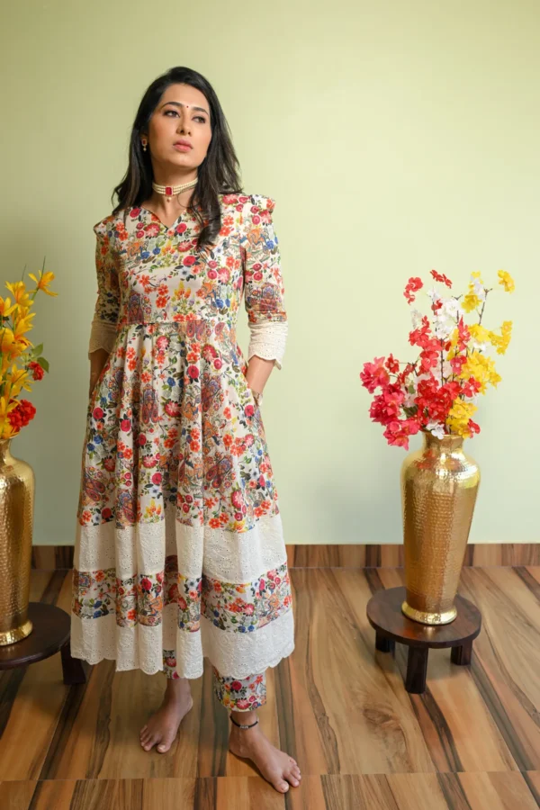 Kai Cotton Kurta Set with Pants for Women