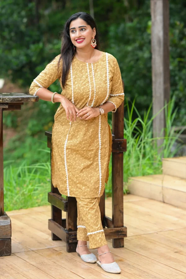 Aarna Cotton Kurti with Pant Kurta Set for Women
