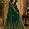 Emerald Green Designer Saree with Golden Border