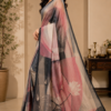 Blush Pink Abstract Floral Fashion Saree