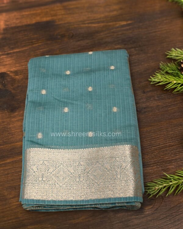 Zari Woven Buttas with Floral Border Kota Mul Cotton Saree