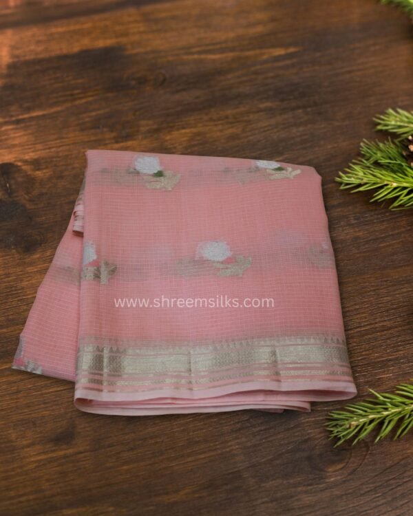 Zari Woven Floral Motifs with Meenakari Kota Silk Saree