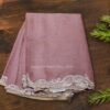 Cutwork Embroidered Border Tussar Tissue Saree