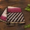 Zari Woven Border with Zig Zag Prints Tussar Saree