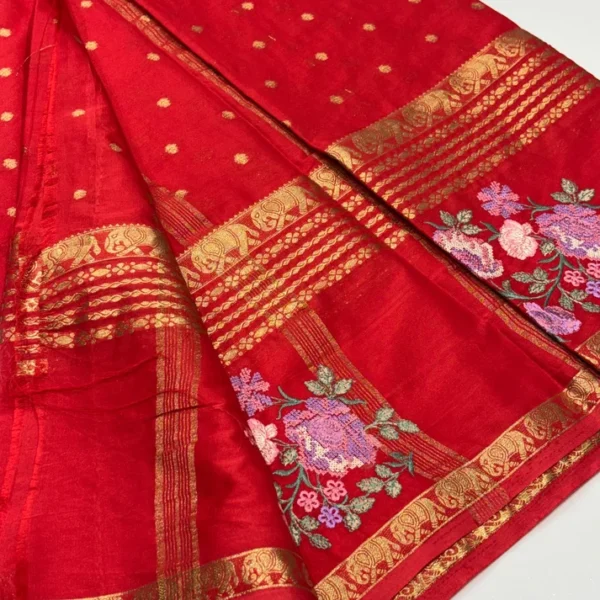Semi Mysore Crepe Saree  Ratha Butta